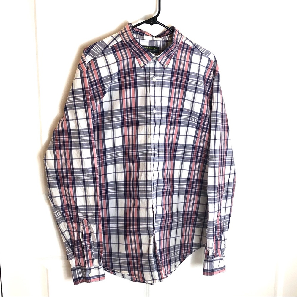 John Bartlett plaid button up XL
